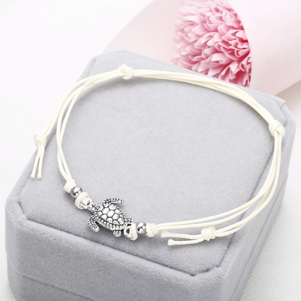 Sea Turtle White Rope Ankle Bracelet NWT - Picture 3 of 4